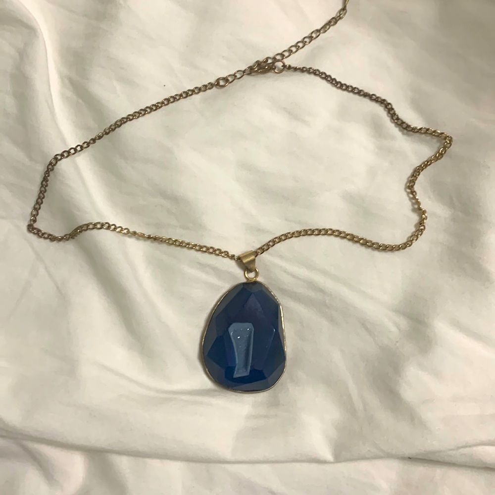Blue geode necklace